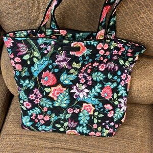 Vera Bradley black multi floral tote bag